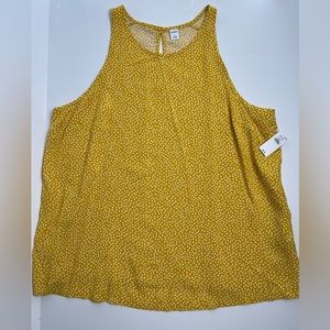 Women’s Old Navy Gold/White Polka Dots Sleeveless Top NWT